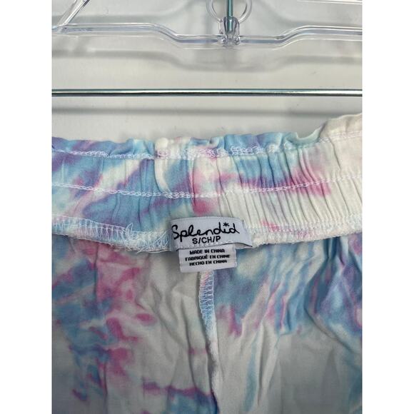 Splendid Tie Dye Pajama Set Women Small Short Sleeve Button Top Shorts - Picture 6 of 7
